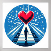 Poster Voyage au coeur - Design d'art pixel émotionnel (Devant)