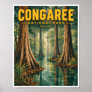 Poster Voyage au Congaree National Park Vintage