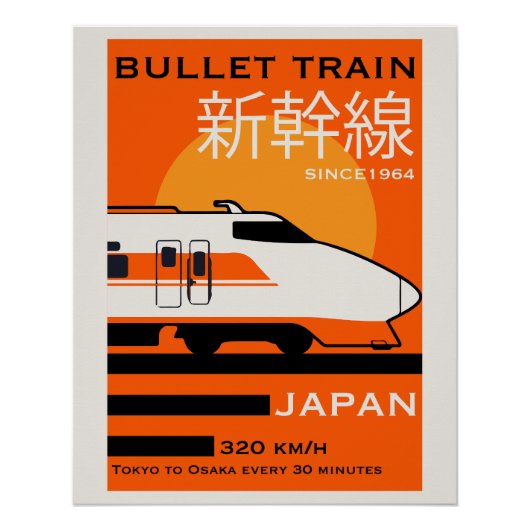 Poster Voyage au Japon Tours Shinkansen (Devant)