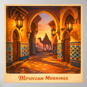 Poster Voyage au Maroc Vintage - Matins marocains