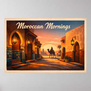 Poster Voyage au Maroc Vintage - Matins Marocains