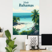 Poster Voyage aux Bahamas (Bureau à domicile)