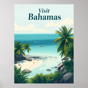 Poster Voyage aux Bahamas