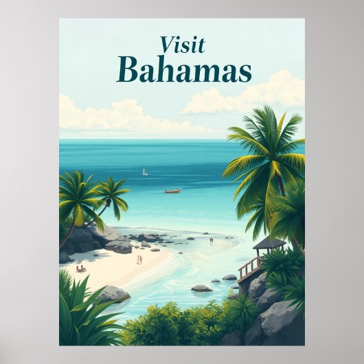 Poster Voyage aux Bahamas (Devant)
