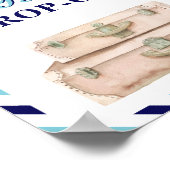 Poster Voyage Avion Bleu Marine Bagages Cartes Cadeaux Ta (Coin)