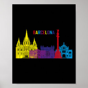 Poster Voyage Barcelone Espagne Europe Espagnol Vacances