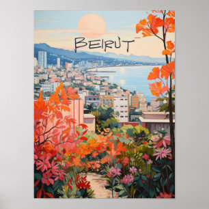 Poster Voyage Beyrouth Liban Cité Esthétique