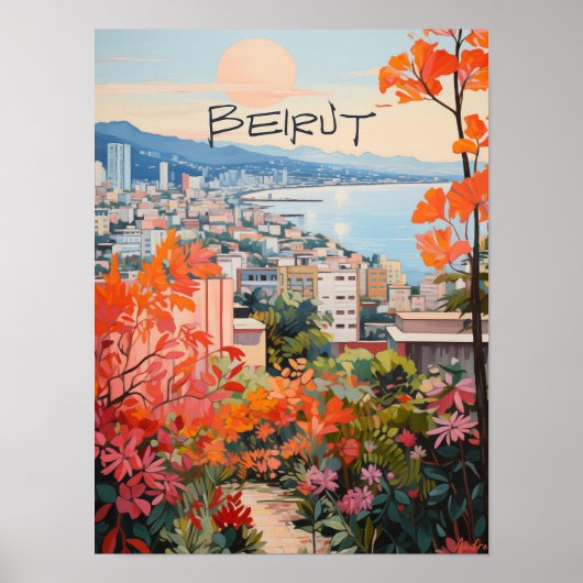 Poster Voyage Beyrouth Liban Cité Esthétique (Devant)