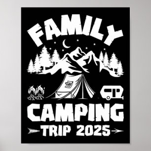 Poster Voyage Camping en famille 2025 Équipage jumelé Été