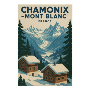 Poster Voyage CHAMONIX — MONT BLANC