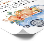 Poster Voyage Citrouille bleu Anniversaire Heure Capsule  (Coin)