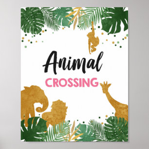 Poster Voyage d'animaux Safari Animaux Fille Signal d'ann