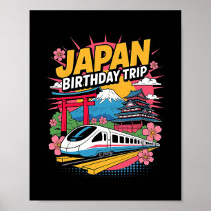 Poster Voyage d'anniversaire au Japon Tokyo Osaka Nagoya