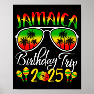 Poster Voyage d'anniversaire en Jamaïque 2025 Famille drô