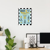 Poster Voyage d'anniversaire Retro One Happy Dude First B (Bureau à domicile)