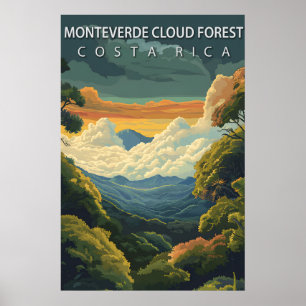 Poster Voyage dans la forêt nuageuse de Monteverde au Cos