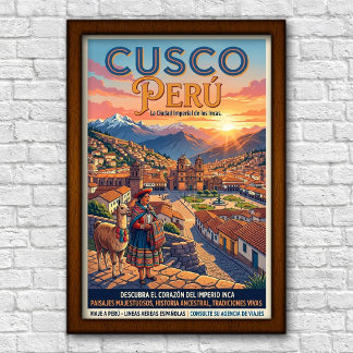 Poster Voyage dans le Cusco des années 1960, Pérou