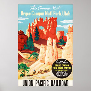 Poster Voyage dans le Parc national de Bryce Canyon Utah 
