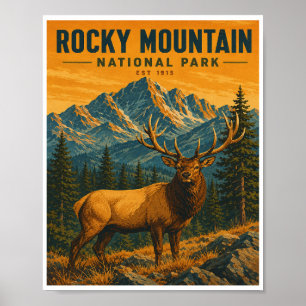 Poster Voyage dans le Parc national de Rocky Mountain de