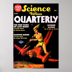 Poster Voyage dans l'espace trimestriel vintage de la