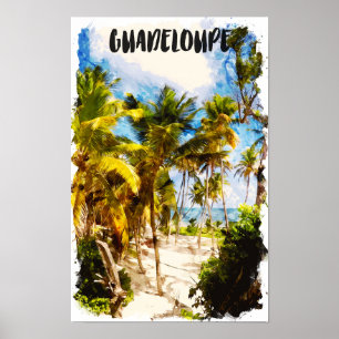 Poster Voyage dans l'île tropicale des Caraïbes de Guadel