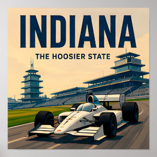 Poster Voyage dans l'Indiana à Indianapolis Midwest
