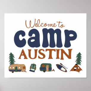 Poster Voyage d'aventure Birthday Custom Camp