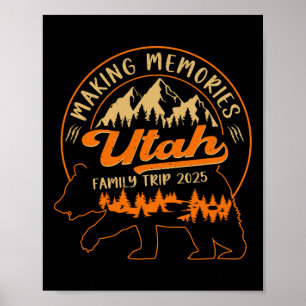 Poster Voyage de famille en Utah 2025 Création de souveni