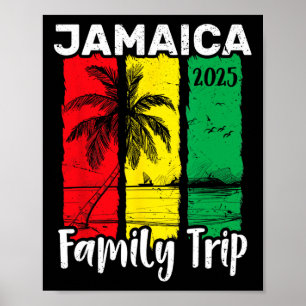 Poster Voyage de famille Jamaïque 2025 Île tropicale Vaca