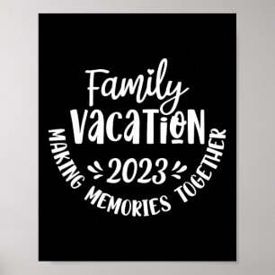 Poster Voyage de famille vintage vacances d'été plage hom