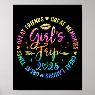 Poster Voyage de filles 2025 Grandes amies rires souvenir
