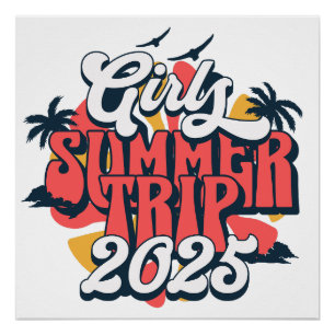 Poster Voyage de filles 2025 Vacances d'été Week-end entr
