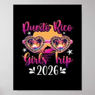 Poster Voyage de filles à Porto Rico 2026 Vacances de fil
