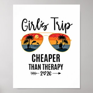 Poster Voyage de filles moins cher qu'une thérapie 2026 G