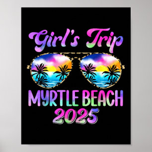 Poster Voyage de filles Myrtle Beach 2025 Week-end de pla