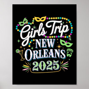 Poster Voyage de filles Nouvelle-Orléans 2025 Mardi Gras