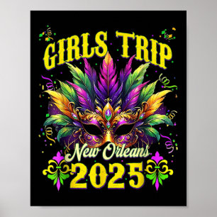 Poster Voyage de filles Nouvelle-Orléans 2025 Mardi Gras 