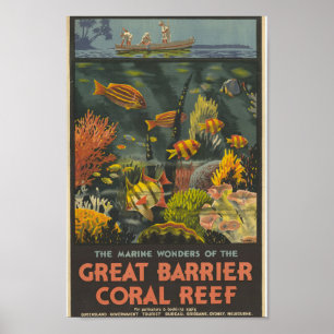 Poster Voyage de la Grande Barrière de corail en Australi