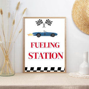 Poster Voyage de la station d'essence Voiture de course S