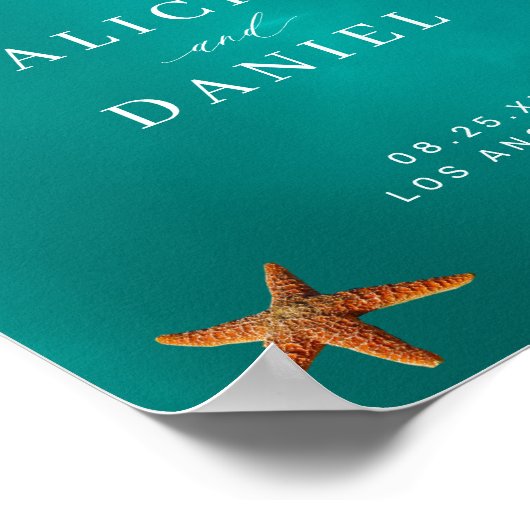 Poster Voyage de mariage de plage d'été (Coin)