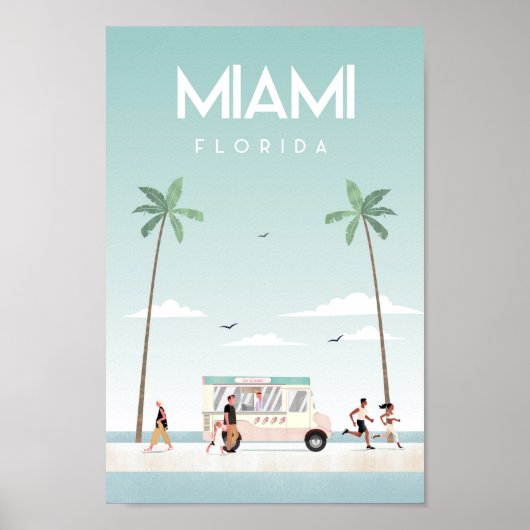 Poster voyage de Miamia beach floride (Devant)