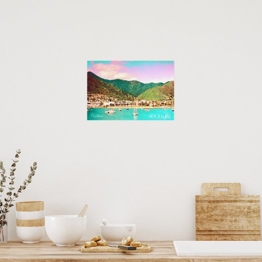 Poster Voyage de Picton Harbour Nouvelle-Zélande (Cuisine)