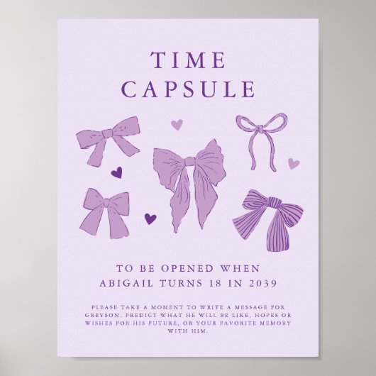 Poster Voyage de temps Capsule Violet Coquette Bow Annive (Devant)