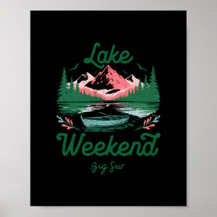 Poster Voyage de vacances de week-end au lac Big Sur Cali