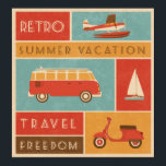 Poster Voyage de vacances d'été rétro KRW<br><div class="desc">Voyage de vacances d'été rétro KRW</div>