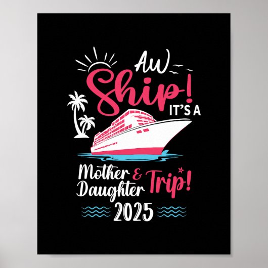 Poster Voyage de vacances mère fille 2025 croisière assor (Devant)