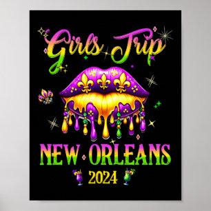 Poster Voyage des filles Nouvelle-Orléans 2024 Mardi Gras