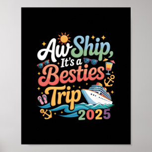 Poster Voyage des meilleures amies Croisière Amie Voyage