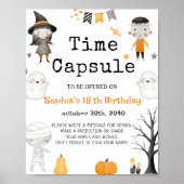 Poster Voyage d'Halloween Enfants Anniversaire Heure Caps (Devant)