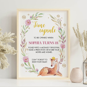 Poster Voyage d'hiver Onederland Anniversaire Heure Capsu